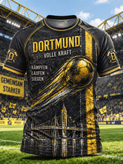 Herren-Retro-Bundesliga-T-Shirt von Borussia Dortmund mit 3D-Druck, lässig geschnitten